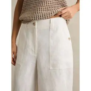 REISS ASHBY Linen Wide Leg Trousers